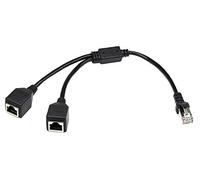 zdyCGTime 1 - Cable de red RJ45 Masculino a 2 RJ45 hembra tipo Y, se utiliza para conmutar redes entre dos ordenadores o para conectar a una impresora, etc. (no se utiliza como separador de red)