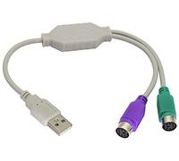 zdyCGTime 12Pulgadas Blanco PS/2 a USB Adaptador de Cable Convertidor de Teclado y Mouse,Cable USB Macho a Doble PS2 Hembra Y Divisor,Compatible con Win98/ME/2000/XP/7/8/8.1,etc.(30cm/1Pieza)