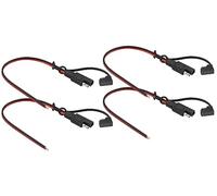 zdyCGTime 18AWG 2Pines SAE Cable de extensión de desconexión rápida de un solo enchufe con tapa antipolvo,cable de enchufe de celda solar SAE Cable para motocicletas,automóviles,etc.(30 cm/4Piezas)