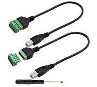 zdyCGTime 2.0 - Cable USB 2.0 tipo B macho a 5 pines hembra, con terminales de escudo, tipo conectable, cable adaptador de extensión (30 cm/2 paquetes)