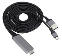 zdyCGTime 2 en 1 Tipo USB C 3.1 público y USB 2.0 público HDMI4K@30HzHDTV Cable de carga de vídeo para teléfonos móviles, computadoras portátiles, televisores (2m / black)
