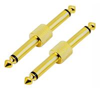 zdyCGTime 2 polos 6,35 mm 1/4" Audio Mono macho a macho Pedal acoplador de efectos de guitarra Pedal a conector de pedal (2 Piezas)