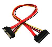 zdyCGTime 22 Pines (7 + 15) SATA Macho a Hembra Cable de extensión Combo de Datos y Potencia - Slimline SATA Cable de extensión M/F - 20 Pulgadas (50 cm)