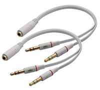 zdyCGTime 3,5 mm AUX hembra a 2 puertos 3,5 mm macho adaptador divisor de auriculares,Cable divisor de audio y vídeo para auriculares de 3,5 mm y 3 polos,para smartphone,tabletas, MP3.