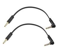 zdyCGTime 3,5 mm Cable de audio, (2 Pack) 4 Pole a 3 Pole Extended AUX de 3,5 mm Jack Cable de audio estéreo, macho a macho 3,5 mm Cable de extensión auxiliar adapter-0.5 pies