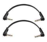 zdyCGTime 3,5 mm Cable de Audio, ángulo Recto 4 Polos 1/8 "Enchufe estéreo de 3,5 mm/Macho a ángulo Recto 4 Polos 1/8" Conector de 3,5 mm/Macho AUX Auricular Cable-0.5feet
