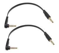 zdyCGTime 3,5 mm Cable de Audio, ángulo Recto 4 Polos 1/8 "Enchufe estéreo de 3,5 mm/Macho a Recto 4 Polos 1/8" Enchufe/Macho estéreo de 3,5 mm AUX Auriculares Cable-0.5feet