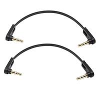zdyCGTime 3,5 mm Cable de Audio, Cable Auxiliar de Audio estéreo de 3,5 mm Chapado en Oro Macho a Macho en ángulo Derecho (0,5 pies)