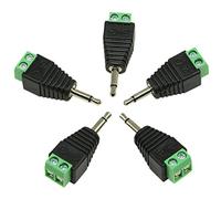 zdyCGTime 3,5 mm TS Mono macho a 2 pin tornillo terminal hembra AUX auriculares Balum convertidor adaptador (5 unidades)
