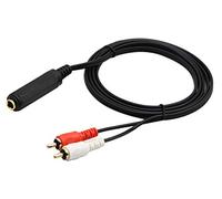 zdyCGTime 6,35 mm a 2 RCA Cable Divisor Y Chapado en Oro,6,35 mm (1/4 Pulgadas) TRS Hembra a 2 (Dual) RCA Macho Audio estéreo Y Divisor Cable Adaptador de extensión.(1.5m)
