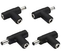 zdyCGTime 90° DC5,5 * 2,5mm Conector Hembra a Hembra,Adaptador de DC Multifuncional,convertidor de acoplador de Conector DC5.5x2.5mm para iluminación de cámara de computadora portátil.(4 uds)