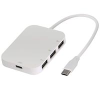 zdyCGTime Adaptador 3-en-1 USB-C a USB 2.0,Puerto Type-C Macho a 3USB + hub Hembra Type-c,Adecuado para Dispositivos de Interfaz USB para Leer Disco U,Mouse,Teclado,Impresora,etc.(24cm/Blanco)