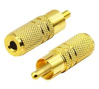 zdyCGTime Adaptador de Audio Chapado en Oro de 3,5 mm a RCA,Enchufe Macho RCA a Adaptador Hembra de 3,5 mm.(1/8 Pulgadas) (3 Polos)
