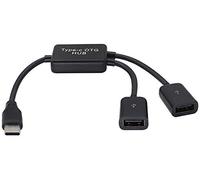 zdyCGTime Adaptador de hub Tipo-c OTG,Hub Divisor Tipo-c2.0 Macho a 2 USB2.0 Hembra OTG 1to2 Y,Adecuado para teléfonos móviles OTG,tabletas,ratón,Discos U y Otros Dispositivos.(20cm/1Pieza)