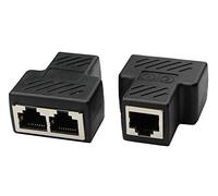 zdyCGTime - Adaptador Divisor de Red RJ45 Hembra a 2 RJ45 Hembra, Conector LAN, Apto para Dos Dispositivos al Mismo Tiempo en línea (1 par)