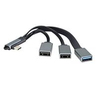 zdyCGTime Ángulo Recto Tipo C 3.0 Macho a 1 USB A 3.0+2 USB A 2.0 Adaptador Hembra Adaptador USB C de 90 Grados a 3 Cable USB Extensor de Cable USB C a USB de 90° Divisor OTG (19 cm/1 Paquete)