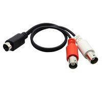 zdyCGTime Cable Adaptador de 4 Pines Mini DIN S-Video Macho a 2 BNC Hembra Divisor Y. Transmisión de señal de vídeo para Dispositivos como osciloscopios y monitores (26 cm)
