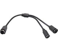 zdyCGTime Cable adaptador de 6 pines PS 2 DIN,de extensión 1 macho a 2 hembra, cable del distribuidor de control de señal del enchufe del mouse/teclado Y-PS/1(M) a PS/2(F) (30cm/1ft-6pin)