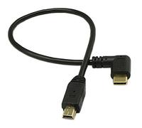 zdyCGTime - Cable adaptador USB 2.0 mini macho a USB tipo C macho de 10 pulgadas con ángulo recto para sincronización y carga