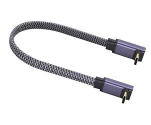 zdyCGTime Cable de extensión trenzado plano 3A y 10Gbps USB 3.1 tipo C, ángulo hacia arriba y hacia abajo, tipo C 3.1, USB macho a USB C macho de 90 grados, 4K a 60 Hz, cable corto para monitor AV