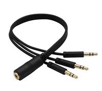 zdyCGTime Cable Divisor de Audio de 3,5 mm y Audio estéreo de 3,5 mm Hembra a 3 macho, Cable Divisor de Audio Y para Smartphone a Adaptador de Caja de Sonido.(30 cm) (3-Pole)