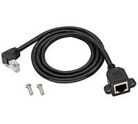 zdyCGTime Cable Ethernet Cat 6 de 90 Grados (Upbend) Ángulo Recto Codo de 90 Grados Ethernet RJ45 Macho a Hembra con Conector de Red de Tornillo Apto para Routers, Módems, etc. (1M/1Pieza)