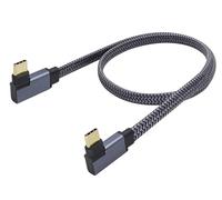 zdyCGTime Cable plano dual USB C 3.1 Gen 2 macho de 90 grados en ángulo recto macho USB C de carga y transferencia de datos, cable de monitor AV 4K a 60Hz para cargador USB C Galaxy S24 S23 (2