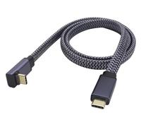 zdyCGTime Cable trenzado plano USB tipo C 3.1 de 10 Gbps, 90 grados, USB 3.1 tipo C macho a macho Gen 2, 60 W y 3 A, compatible con MacBook, Chromebook, S20, Pixel XL (UP/M/M-0.6M)