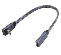 zdyCGTime Cable USB C plano de 90 grados 3.1 en ángulo hacia arriba y hacia abajo, USB 3.1 Gen2 macho a hembra, 10 Gbps y 60 W, cable de carga para MacBook, iPad, SSD, KYY, monitor portátil