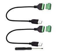 zdyCGTime Conector de terminal de tornillo USB 2.0 A,Conector macho USB 2.0 A a tornillo de tornillo hembra de 5 pines/vías,conector enchufable,Convertidor con terminal de blindaje.(30CM/2Piezas)