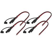 ZdyCGTime Conector Rápido SAE de 2 Pines, Cable de Extensión de Alimentación 14AWG Con Cubierta Antipolvo, Apto Para Motos, Coches, Etc. (30cm/4 Piezas)