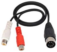 zdyCGTime Din Midi de 7 Pines Cable de Extensión,Cable adaptador de audio 7PIN DIN 1 macho a 2 RCA hembra,Compatible con Sistemas estéreo Bang & Olufsen B&O. (0,5 M / 1,6 Pies)