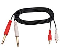 zdyCGTime Dual Cable de Audio de 6,35 mm Macho a 2 RCA Macho, Dual 6,35 mm (1/4 Pulgadas), para micrófono Mezclador Amplificador, Mezclador Amplificador, etc.(1.8m)
