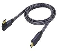 zdyCGTime extiende el cable de tejido USB 3.1C a la izquierda, soporta la proyección de video 4K60Hz, adecuado para tabletas, teléfonos móviles y así sucesivamente. (1 metro).