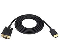 zdyCGTime Interfaz chapada en oro HDMI macho a VGA macho Adaptador,cable convertidor de audio y video full HD 1080P hdmi vga,compatible con computadoras,portátiles,monitores,HDTV.(1.8M)