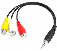 zdyCGTime negro conector de 3,5 mm macho a 3 RCA hembra adaptador de Audio Cable de vídeo