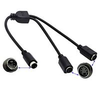 zdyCGTime S-Video - Cable Adaptador de extensión de 4 Pines Mini DIN S-Video Macho a 2 Hembras y Divisor para Cable SVHS/S-Video (28 cm)