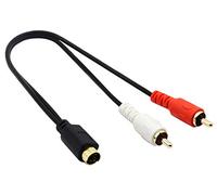 zdyCGTime S-Video - Cable Divisor Mini DIN Y de 4 Pines, Chapado en Oro, 4 Pines, Mini DIN S-Video Macho a 2 RCA Macho Audio y Divisor Y Adaptador de extensión (25 cm/10Inch)