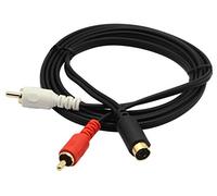 zdyCGTime S-Video Cable Divisor Mini DIN Y de 4 Pines, Chapado en Oro, 4 Pines, Mini DIN S-Video Macho a 2 RCA Macho Audio y Divisor Y Adaptador de extensión (1.5m)