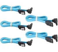zdyCGTime SATA Cable III, 6Gbps 90 grados ángulo recto con bloqueo Latch de 18 pulgadas de 90 grados a 180 grados de enchufe para disco duro SATA, SSD, controlador de CD, CD Writer (5 Pack/Blue-90°)