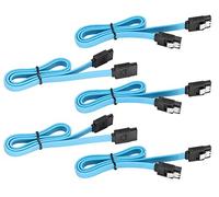 zdyCGTime SATA Cable III 6Gbps HDD Cable de datos SDD con pestide bloqueo Compatible para disco duro SATA, SSD, controlador de CD, CD Writer 19 pulgadas (5 paquete/azul) (Plano)