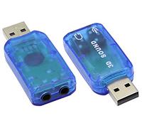 zdyCGTime Tarjeta de Sonido estéreo USB 5.1 Externa,Adaptador de Audio USB 2.0 a 3D Virtual de 5.1 Canales,Compatible con Windows y Mac, PC, computadora portátil.(Paquete de 2 /Azul)