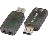 zdyCGTime Tarjeta de Sonido estéreo USB 5.1 Externa,Adaptador de Audio USB 2.0 a 3D Virtual de 5.1 Canales,Compatible con Windows y Mac, PC, computadora portátil (Paquete de 2 / Negro)