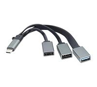 zdyCGTime Type-c 3.0 Macho a 1 USB A 3.0 + 2 USB A 2.0 Hembra Adaptador de Cable 3 en 1 USB C a 3 USB Extensión Hembra OTG Hub Splitter para teléfono, Tableta, Disco U, etc. (19 cm/1 Paquete)