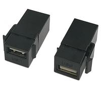 zdyCGTime USB 2.0 Keystone Jack Inserts, (2 Unidades) USB 2.0 Adaptadores Hembra a Hembra Conector para Placa de Pared de Salida Panel-Black