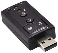 zdyCGTime USB 2.0 Virtual 7.1 Adaptador de Audio estéreo de Canal Tarjeta de Sonido Externa,con Puertos de Audio y micrófono de 3.5 mm, Amplificador Interno y Controles de Volumen.(Negro)