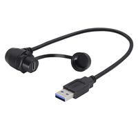 zdyCGTime USB 3.0 hembra macho a C-type 3.0 hembra a su vez a la derecha tablero incrustcable, adecuado para la automoción, camión, barco y motocicleta tablero de instrumentos (30cm)