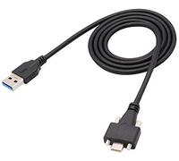 zdyCGTime USB 3,1 Macho Tipo-C de doble tornillo con bloqueo para cable de datos USB 3,0 Macho Cable de montaje en panel,Compatible con Samsung MacBook,Sony XZ,LG HTC y más.(1 M / 3,2 pies)