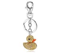 ZDYS Cristal espumoso clásico pato encanto moda llavero bolso coche colgante decoración regalo (amarillo)
