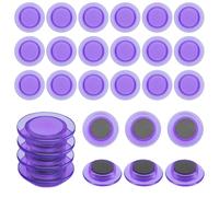 ZDZBLX Imanes Nevera Imanes Potentes Imanes Pizarra Magnetica, 28 Piezas Imanes Pequeños Iman Potente, Iman Nevera Magnets Mini Imanes Redondos, para Pizarra Magnetica Nevera,Oficina,Escuela (Violeta)